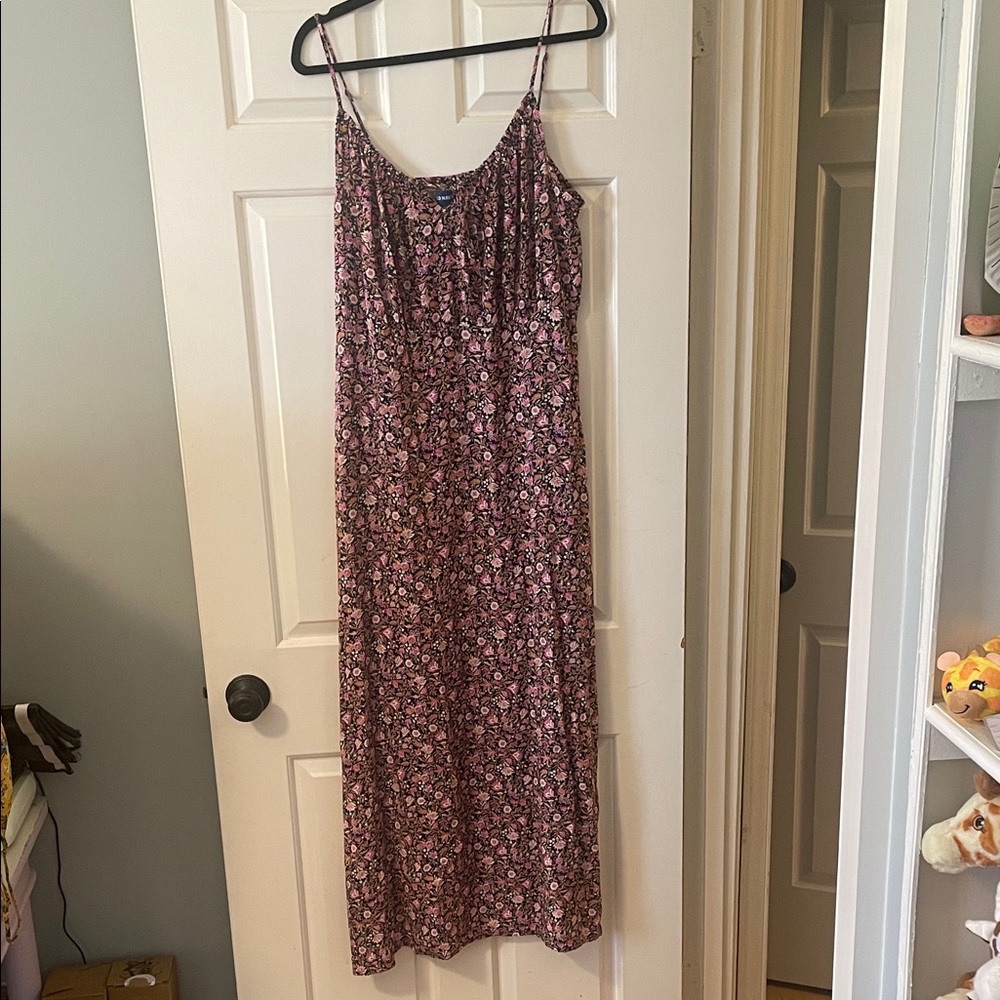 Old Navy Pink and Purple Floral Maxi Dress EUC large Tall
